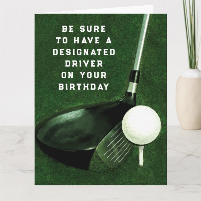 Cartão Aniversário de Golfe Personalizado (Frente)
