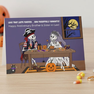 Cartão Aniversário de Halloween Irmão e Cunhado