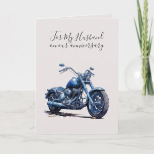 Cartão Aniversário de I Love You Romântico Moto Azul