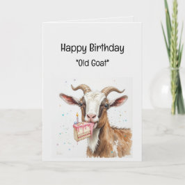 Cartão Aniversário de Idade Personalizada Cabra Velha Hum