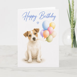 Cartão Aniversário de Jack Russell