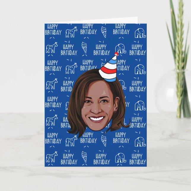 Cartão Aniversário de KAMALA HARRIS (Frente)