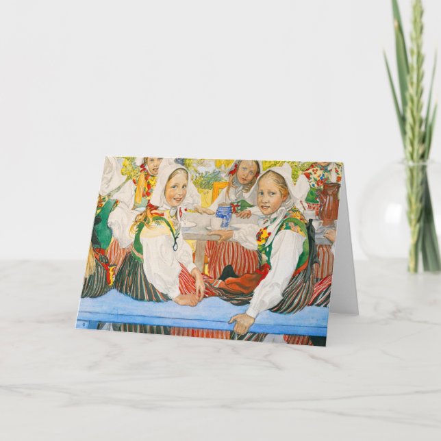 Cartão Aniversário de Kersti por Carl Larsson (Frente)