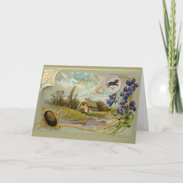 Cartão Aniversário de março (Frente)