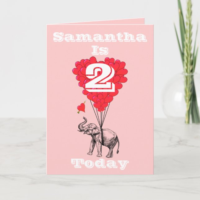 Cartão Aniversário de meninas personalizadas (Frente)