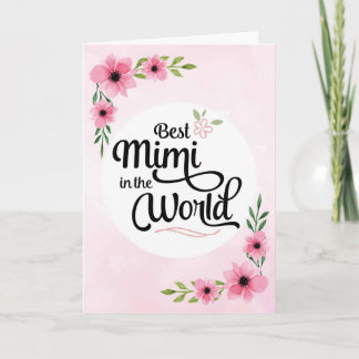 Cartão Aniversário de Mimi - Melhor Mimi no Mundo com Flo