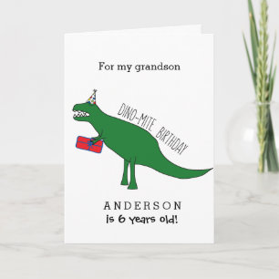 Cartão Aniversário de Netinho Dinossauro Trex