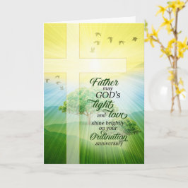 Cartão Aniversário de Ordenação do Padre Prado Ensolarado
