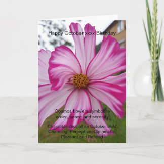 Cartão Aniversário de outubro