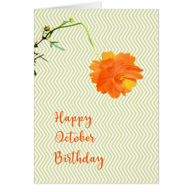 Cartão Aniversário de outubro com fumaça Cosmos (Frente)