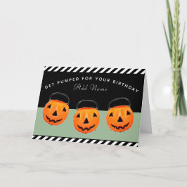 Cartão Aniversário de outubro de Halloween personalizado