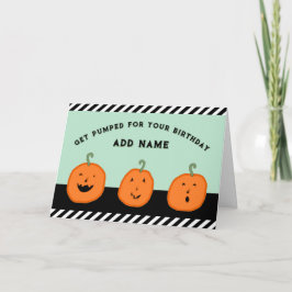 Cartão Aniversário de outubro de Halloween personalizado