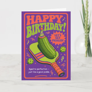 Cartão Aniversário de Pickleball Engraçado Humor de Picle