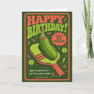 Cartão Aniversário de Pickleball Engraçado Humor de Picle