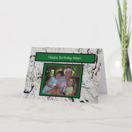 Cartão Aniversário de Pintura do Abstrato Colorido ou