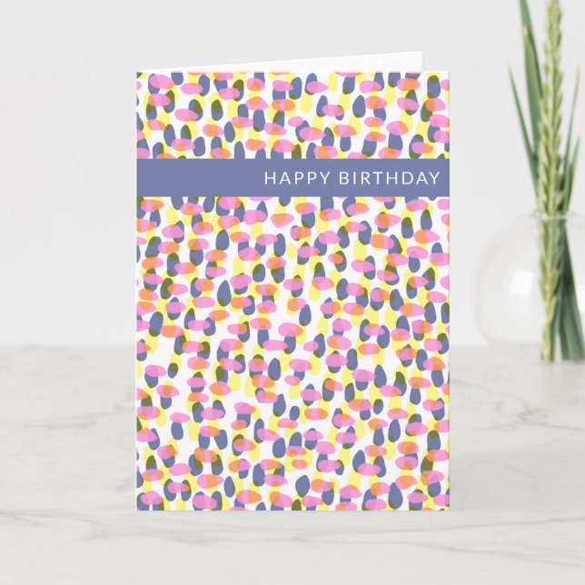 Cartão Aniversário de Pontos e Pontos de Aquarela abstrat (Frente)