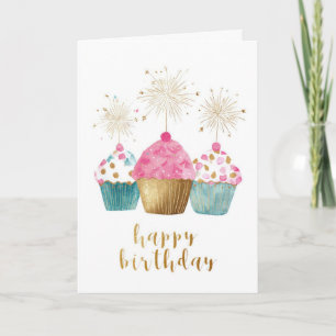 Cartão Aniversário de Pretty Cupcake