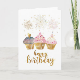 Cartão Aniversário de Pretty Cupcake