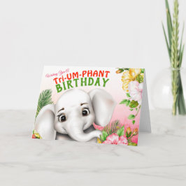 Cartão Aniversário de Safári de Elefante