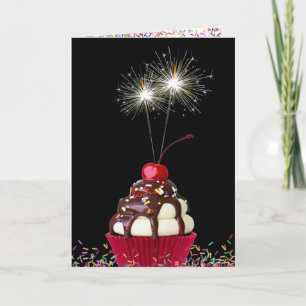 Cartão aniversário de sundae sorvete