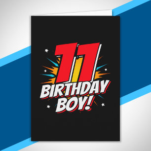 Cartão Aniversário de Super-Herói - 11 Anos - 11º Anivers