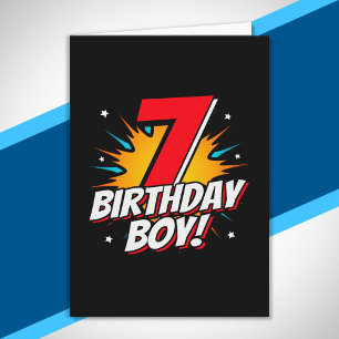 Cartão Aniversário de Super-Herói - Menino de 7 Anos - 7º