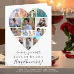 Cartão Aniversário de Texto Personalizado da Colagem de F<br><div class="desc">Crie um cartão memorável e significativo de aniversário sobredimensionado para o AMOR DE SUA VIDA com esta colagem fotográfica única em forma de um coração cheio de 14 das suas memórias favoritas no cobrir e 2 dentro. Todo o texto pode ser editado para personalizar com seu texto personalizado e recursos...</div>