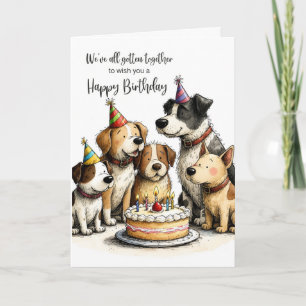 Cartão Aniversário de Todos Nós Grupo de Cães