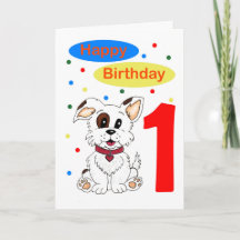Aniversário de Um Ano do Bebê Cachorrinho Fofo e C