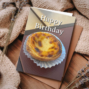 Cartão Aniversário de Viagem Pastel de Nata Portugal Foto