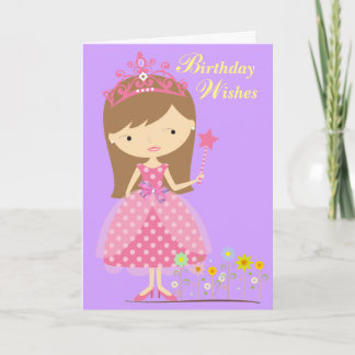 Cartão Aniversário Deseja Ajustado para uma Princesa (Car