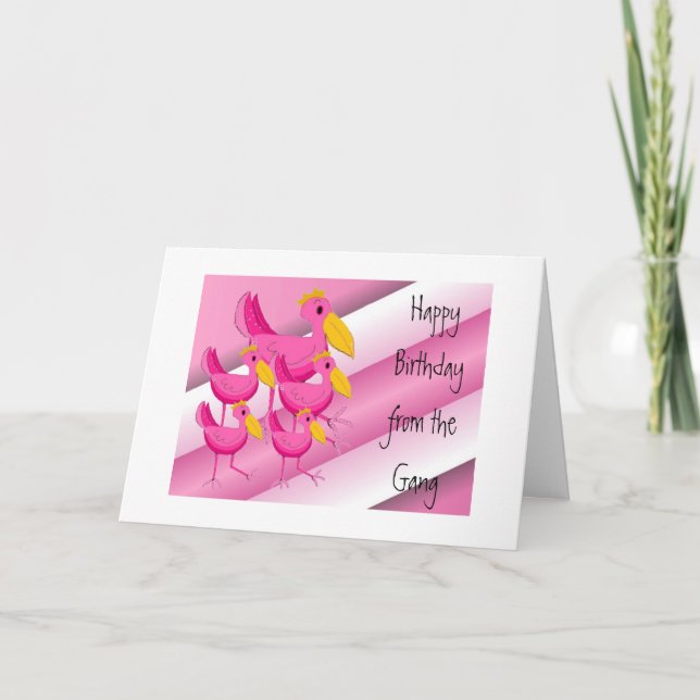 Cartão Aniversário Deseja Da Gangue (Frente)