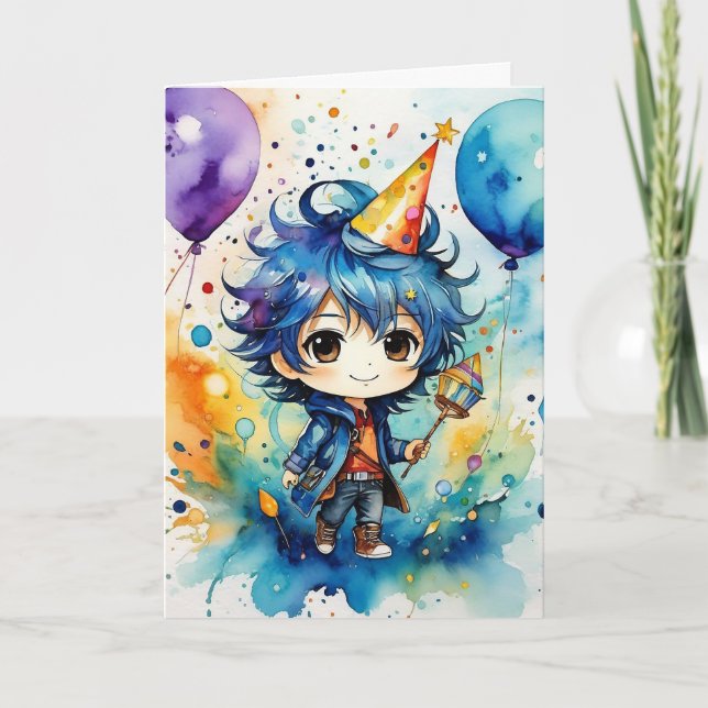 Cartão Aniversário Deseja do Pequeno Explorador (Frente)