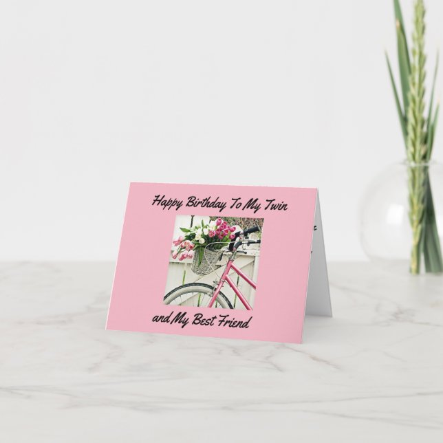 CARTÃO *ANIVERSÁRIO* DESEJA MINHA *IRMÃ GÊMEA* (Frente)