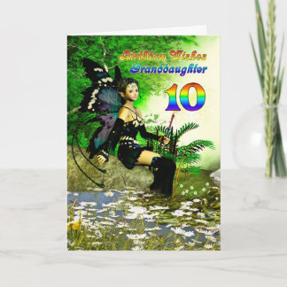 Cartão Aniversário deseja vovó, dez de uma fada