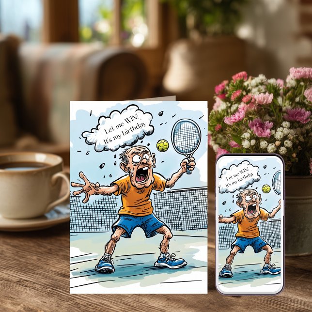 Cartão Aniversário Divertido de Pickleball (Criador carregado)
