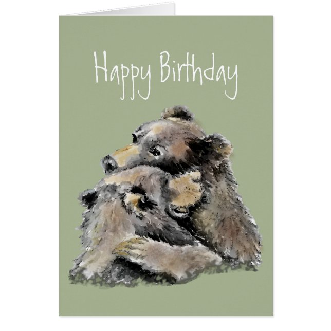 Cartão Aniversário Divertido Nenhum Dia Tão Ruim Abraço d (Frente)