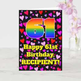 Cartão Aniversário do 61rua: Padrão de Corações Adoráveis