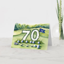 Cartão Aniversário do 70 de Golfe para golfe