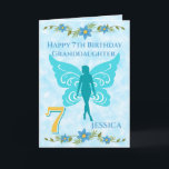 Cartão Aniversário do 7 de Fada Azul<br><div class="desc">O cartão de aniversário da Fada Azul apresenta uma fada azul sobre um fundo azul nublado e um grande número 7 na frente do cartão. Este cartão pode ser personalizado de neta para filha, irmã, sobrinha ou prima ou a redação pode ser retirada se desejado. Um design adorável para qualquer...</div>