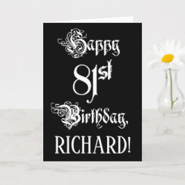 Cartão Aniversário do 81rua: Rico, Script Elegante + Nome