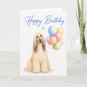 Cartão Aniversário do Afghan Hound