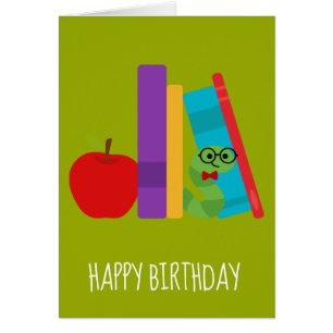 Cartão Aniversário do amante do livro de desenhos animad