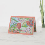 Cartão Aniversário do Amigo Especial da Pista de Flor<br><div class="desc">design de flores com água,  folhas e flores. Coral,  azul,  beleza verde. Aquarela.</div>