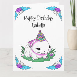 Cartão Aniversário do Axolotl Personalizado Jumbo