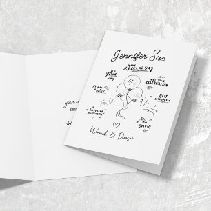 Cartão Aniversário do Balão Moderno de Porodle Personaliz