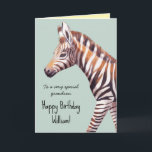 Cartão Aniversário do Bebê Zebra Cute Personalizado<br><div class="desc">Cartão de aniversário de ilustração de zebra de bebê bonito. Personalizável!</div>