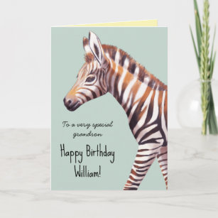 Cartão Aniversário do Bebê Zebra Cute Personalizado