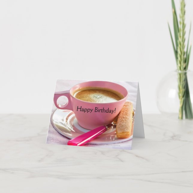 Cartão Aniversário do Biscotti e do Café (Frente)