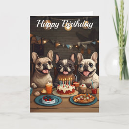 Cartão Aniversário do Buldogue Francês